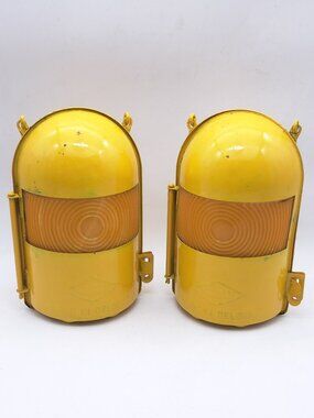 Pair of Nicoln Signal Lamps Made in Belgium